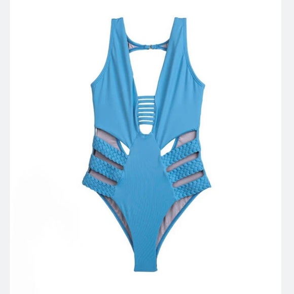 “GUAYABERI” Bonluka Cut Out Braided Swimsuit - Picture 1 of 16